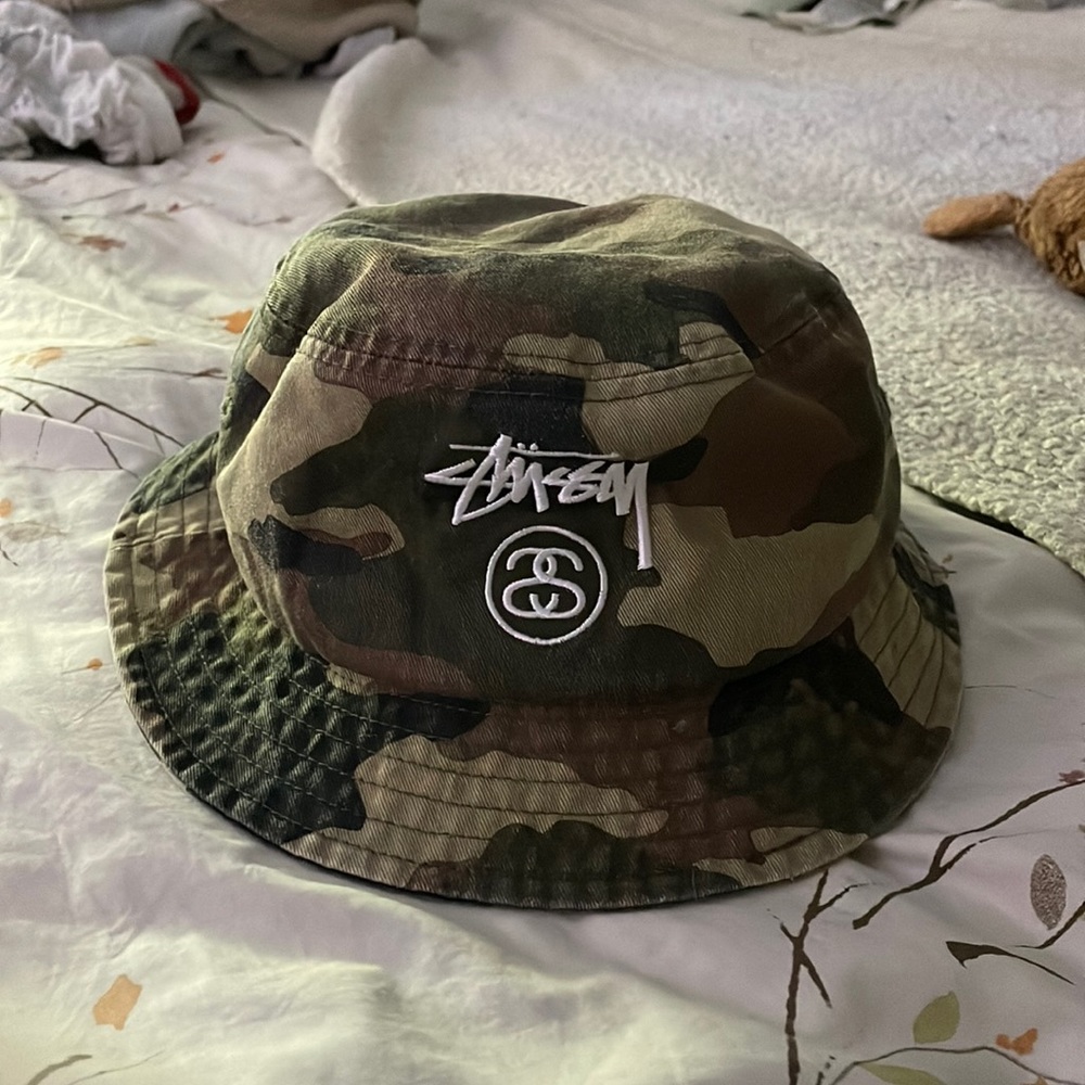 Stussy camouflage bucket hat